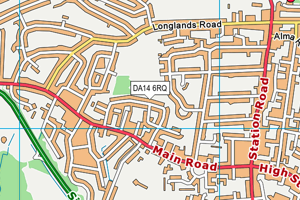 DA14 6RQ map - OS VectorMap District (Ordnance Survey)