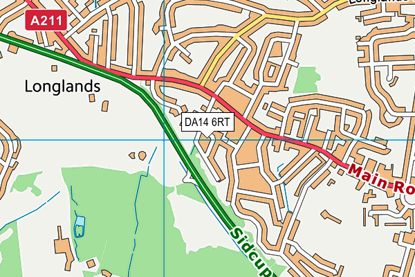 DA14 6RT map - OS VectorMap District (Ordnance Survey)