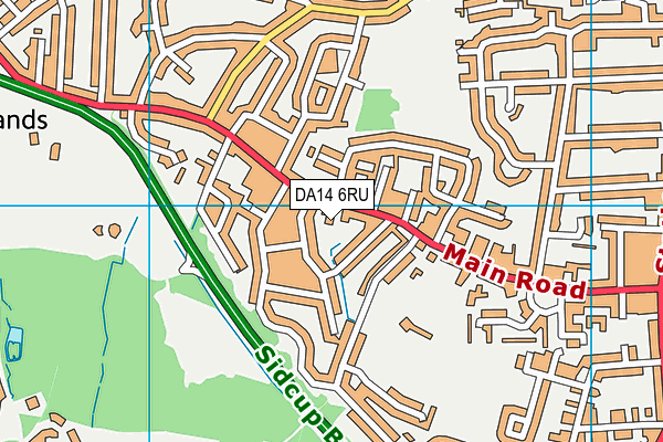 DA14 6RU map - OS VectorMap District (Ordnance Survey)