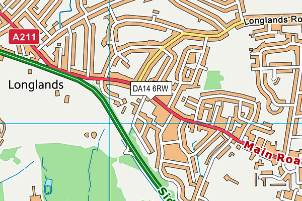 DA14 6RW map - OS VectorMap District (Ordnance Survey)