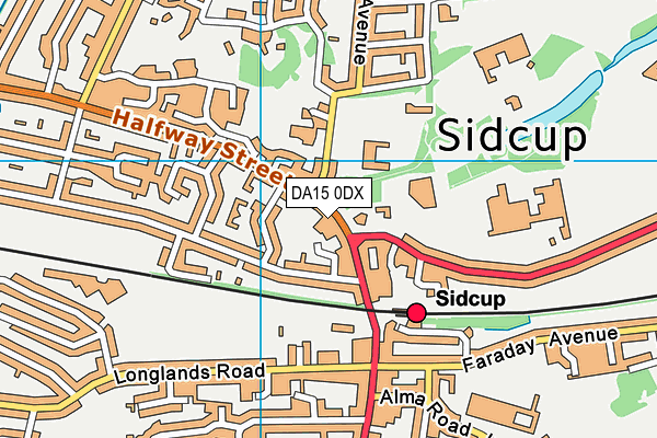DA15 0DX map - OS VectorMap District (Ordnance Survey)