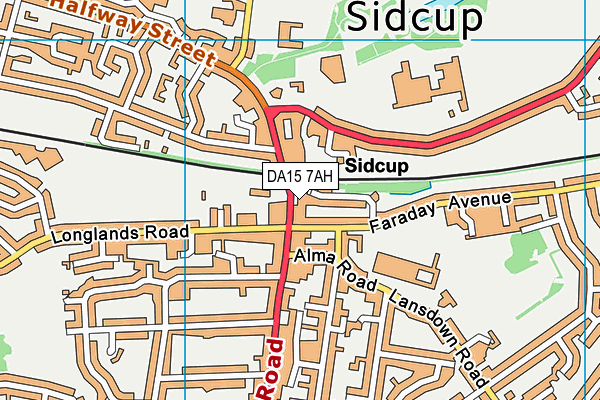 DA15 7AH map - OS VectorMap District (Ordnance Survey)