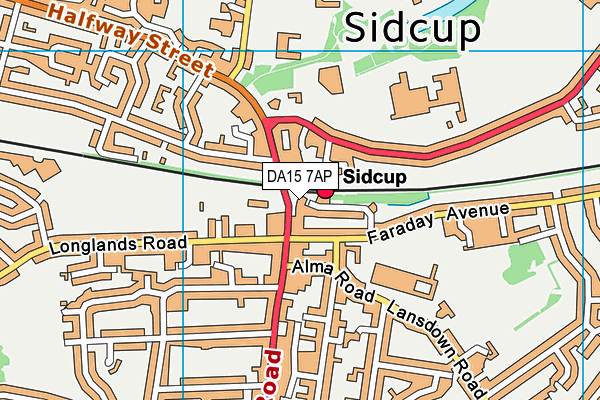DA15 7AP map - OS VectorMap District (Ordnance Survey)