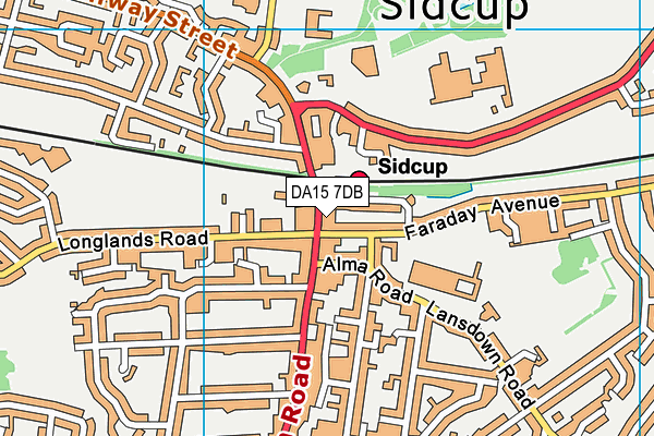 DA15 7DB map - OS VectorMap District (Ordnance Survey)