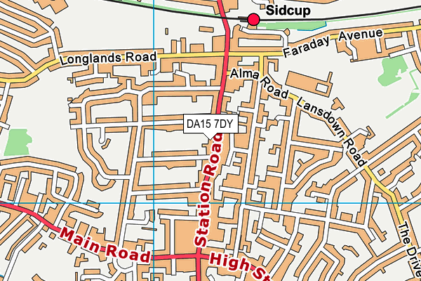 DA15 7DY map - OS VectorMap District (Ordnance Survey)