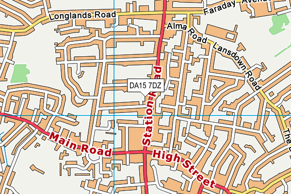 DA15 7DZ map - OS VectorMap District (Ordnance Survey)