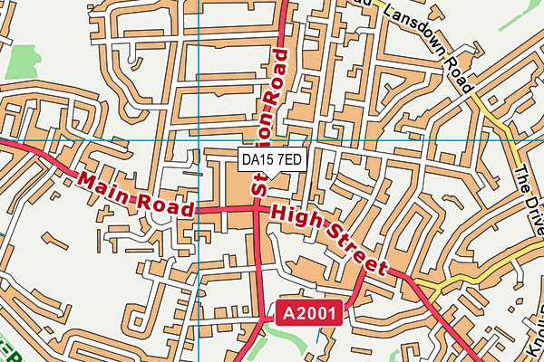 DA15 7ED map - OS VectorMap District (Ordnance Survey)