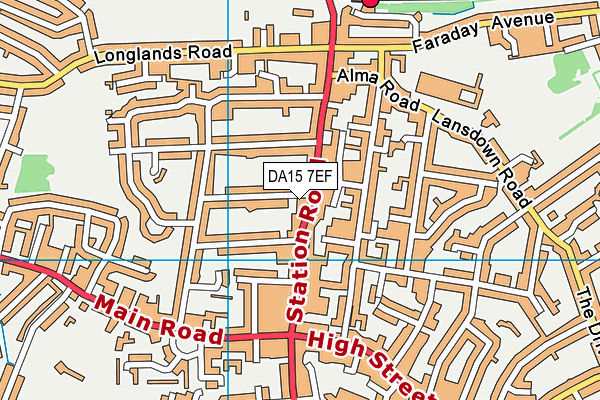 DA15 7EF map - OS VectorMap District (Ordnance Survey)