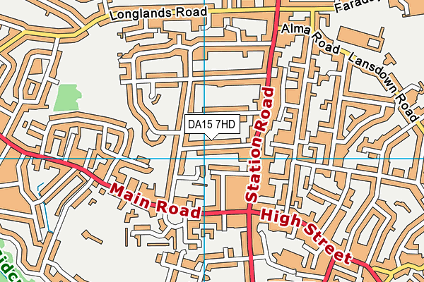 DA15 7HD map - OS VectorMap District (Ordnance Survey)