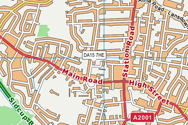 DA15 7HE map - OS VectorMap District (Ordnance Survey)