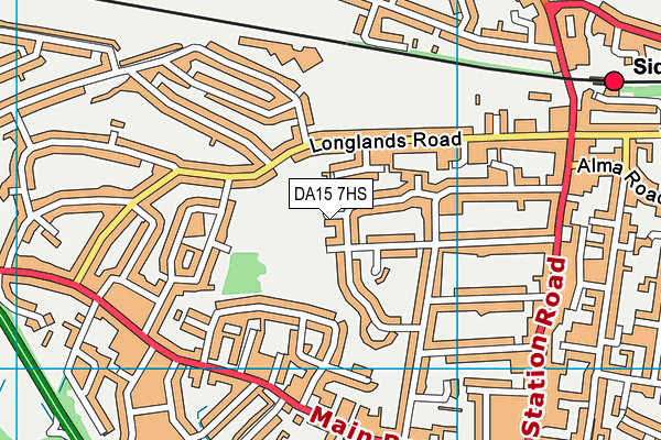 DA15 7HS map - OS VectorMap District (Ordnance Survey)