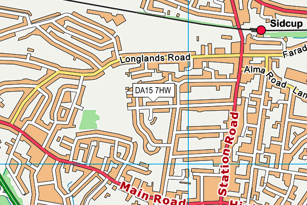 DA15 7HW map - OS VectorMap District (Ordnance Survey)