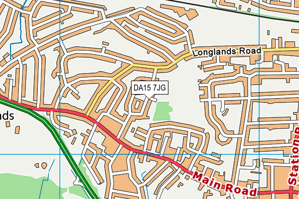 Longlands Recreation Ground map (DA15 7JG) - OS VectorMap District (Ordnance Survey)