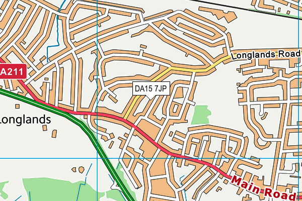 DA15 7JP map - OS VectorMap District (Ordnance Survey)
