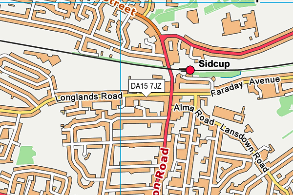 DA15 7JZ map - OS VectorMap District (Ordnance Survey)