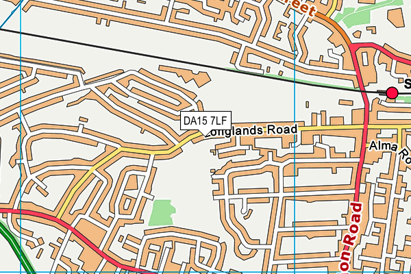 DA15 7LF map - OS VectorMap District (Ordnance Survey)