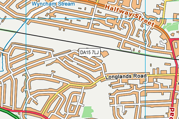 DA15 7LJ map - OS VectorMap District (Ordnance Survey)
