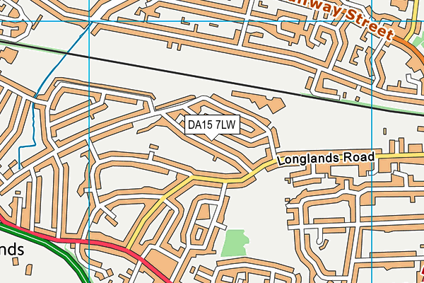 DA15 7LW map - OS VectorMap District (Ordnance Survey)