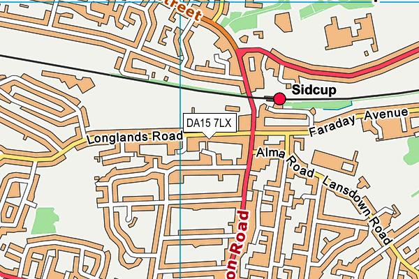 DA15 7LX map - OS VectorMap District (Ordnance Survey)