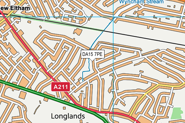 DA15 7PE map - OS VectorMap District (Ordnance Survey)