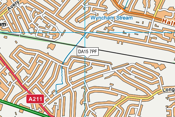 DA15 7PF map - OS VectorMap District (Ordnance Survey)