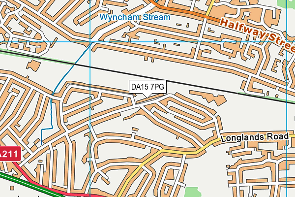 DA15 7PG map - OS VectorMap District (Ordnance Survey)