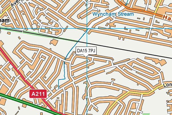 DA15 7PJ map - OS VectorMap District (Ordnance Survey)