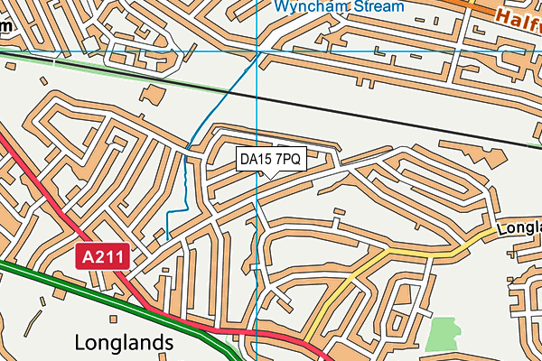 DA15 7PQ map - OS VectorMap District (Ordnance Survey)
