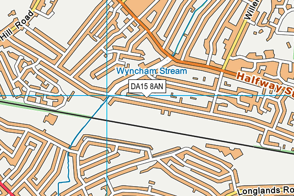 DA15 8AN map - OS VectorMap District (Ordnance Survey)