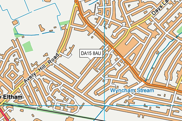 DA15 8AU map - OS VectorMap District (Ordnance Survey)