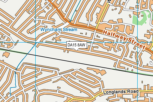 DA15 8AW map - OS VectorMap District (Ordnance Survey)