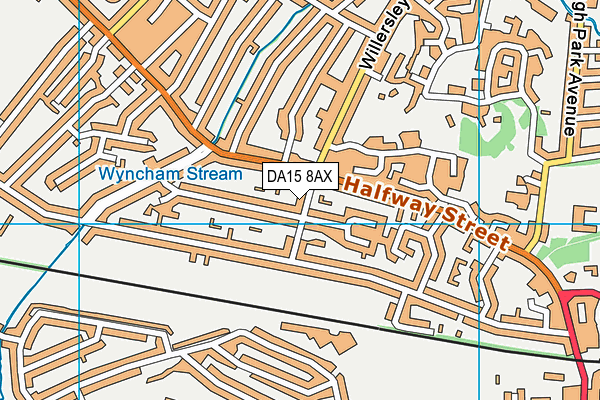 DA15 8AX map - OS VectorMap District (Ordnance Survey)