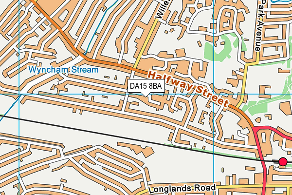 DA15 8BA map - OS VectorMap District (Ordnance Survey)