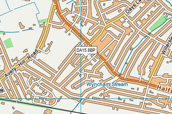 DA15 8BP map - OS VectorMap District (Ordnance Survey)