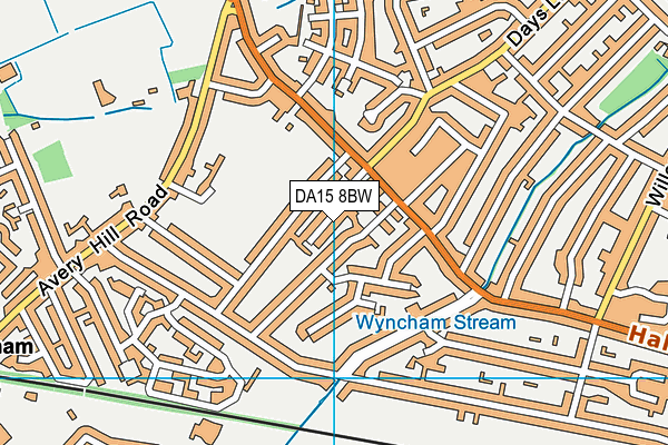 DA15 8BW map - OS VectorMap District (Ordnance Survey)