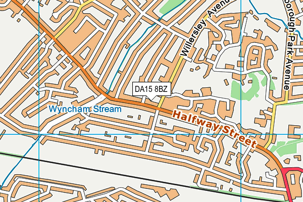 DA15 8BZ map - OS VectorMap District (Ordnance Survey)