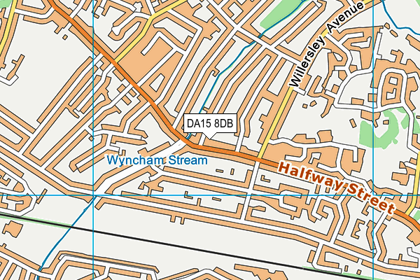 DA15 8DB map - OS VectorMap District (Ordnance Survey)