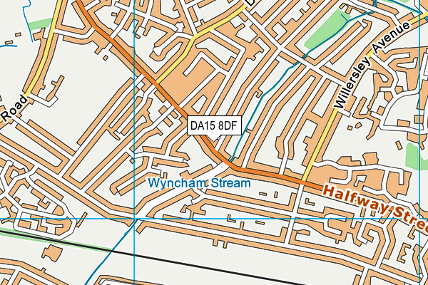 DA15 8DF map - OS VectorMap District (Ordnance Survey)