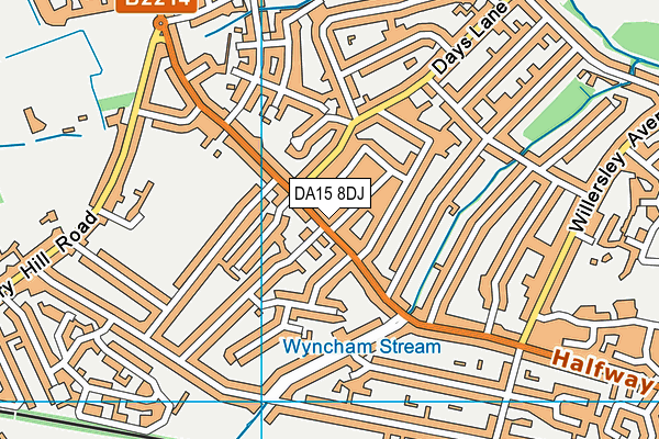 DA15 8DJ map - OS VectorMap District (Ordnance Survey)