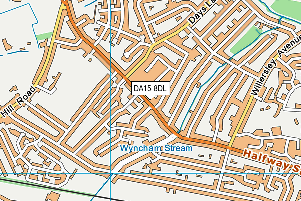 DA15 8DL map - OS VectorMap District (Ordnance Survey)