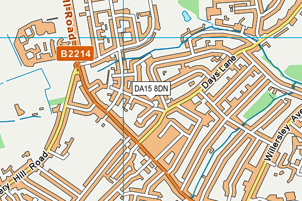 DA15 8DN map - OS VectorMap District (Ordnance Survey)