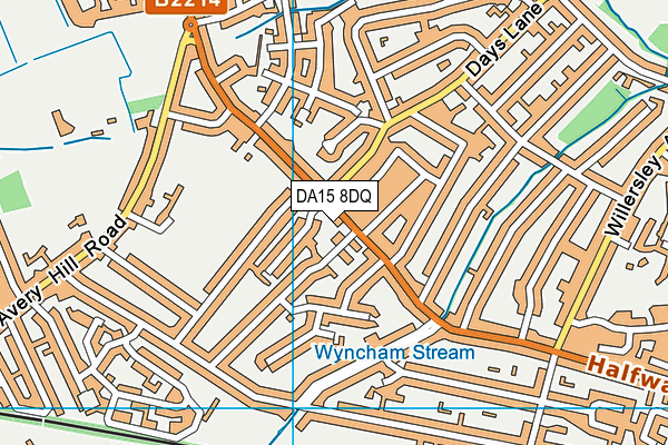 DA15 8DQ map - OS VectorMap District (Ordnance Survey)