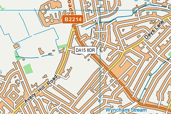 DA15 8DR map - OS VectorMap District (Ordnance Survey)