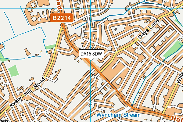 DA15 8DW map - OS VectorMap District (Ordnance Survey)