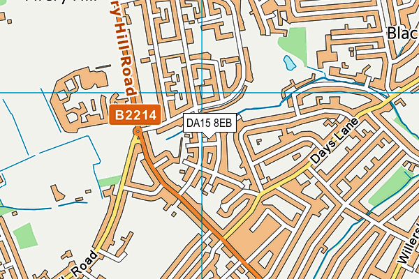 DA15 8EB map - OS VectorMap District (Ordnance Survey)