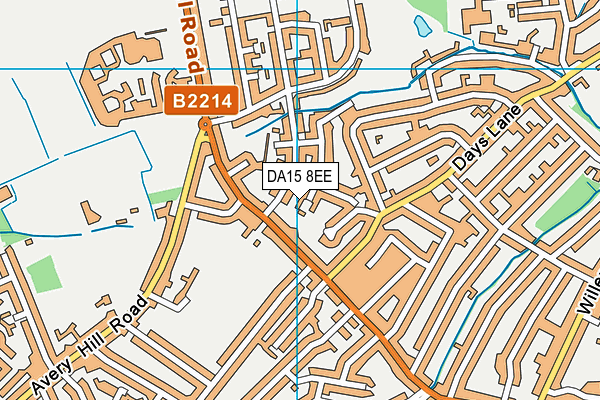 DA15 8EE map - OS VectorMap District (Ordnance Survey)
