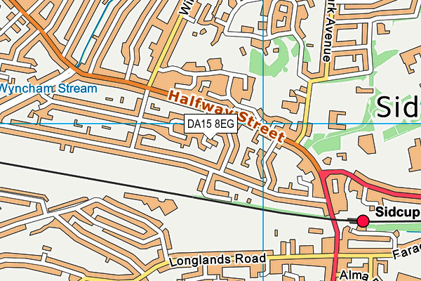 DA15 8EG map - OS VectorMap District (Ordnance Survey)