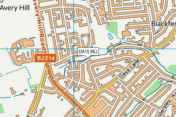 DA15 8EJ map - OS VectorMap District (Ordnance Survey)