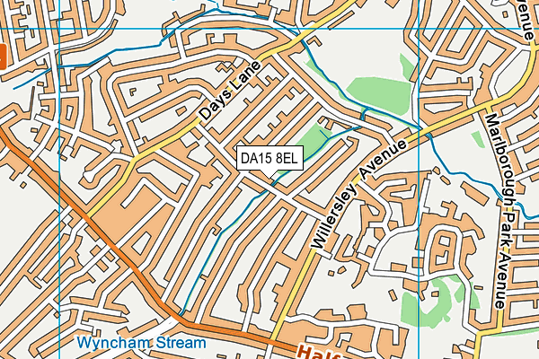 DA15 8EL map - OS VectorMap District (Ordnance Survey)