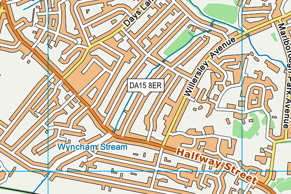 DA15 8ER map - OS VectorMap District (Ordnance Survey)